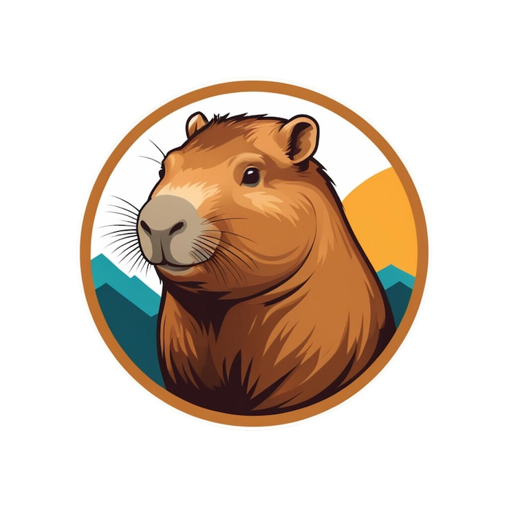 Foto imagen vectorial del logotipo del animal capibara