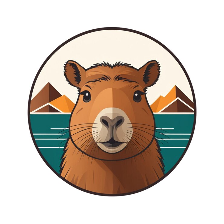 Foto imagen vectorial del logotipo del animal capibara