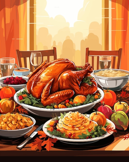 Imagen vectorial sobre el día de Acción de Gracias