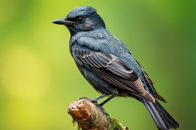 Imagen de la vida silvestre de un pájaro drongo de ceniza