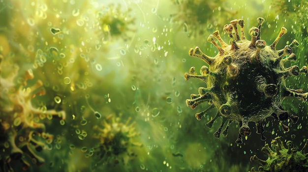 una imagen de un virus y bacterias
