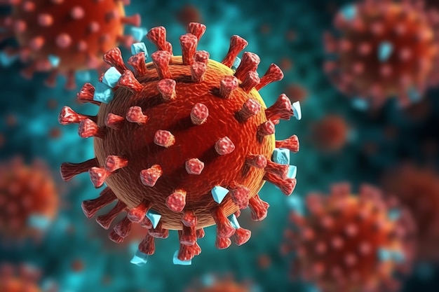 una imagen de un virus con un cerebro rojo