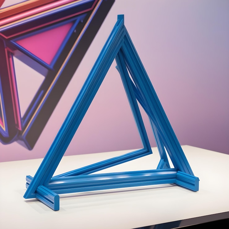 Foto imágenes en 3d de isoceles equiláteros y triángulos escalenos con fines educativos