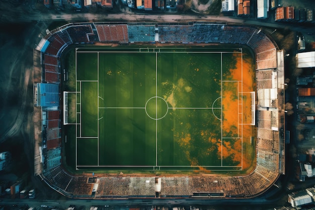 Imágenes aéreas de un campo de fútbol