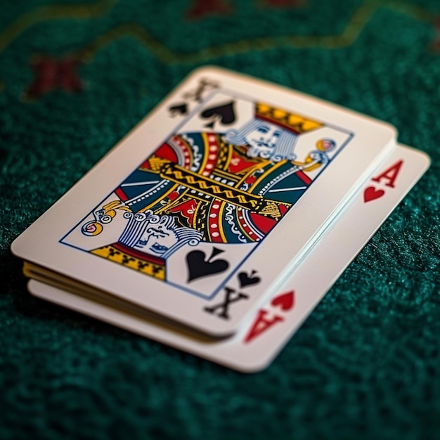 Imágenes artísticas de una baraja de cartas expuestas