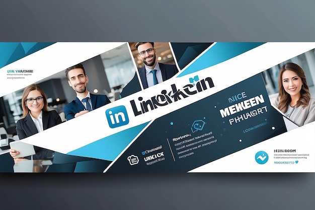 Foto imágenes de banner de linkedin bonito fondo de linkedin agencia de marketing digital portada modelo de diseño de foto