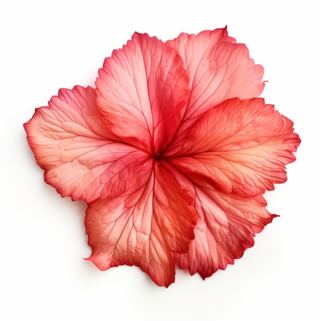 Imágenes en capas de la flor de hibisco sobre un fondo blanco