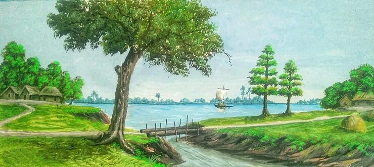 Imágenes dibujadas a mano del medio ambiente y la naturaleza de Bangladesh generadas por la IA