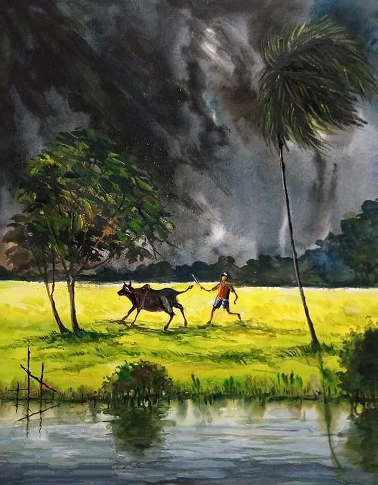Imágenes dibujadas a mano del medio ambiente y la naturaleza de Bangladesh generadas por la IA