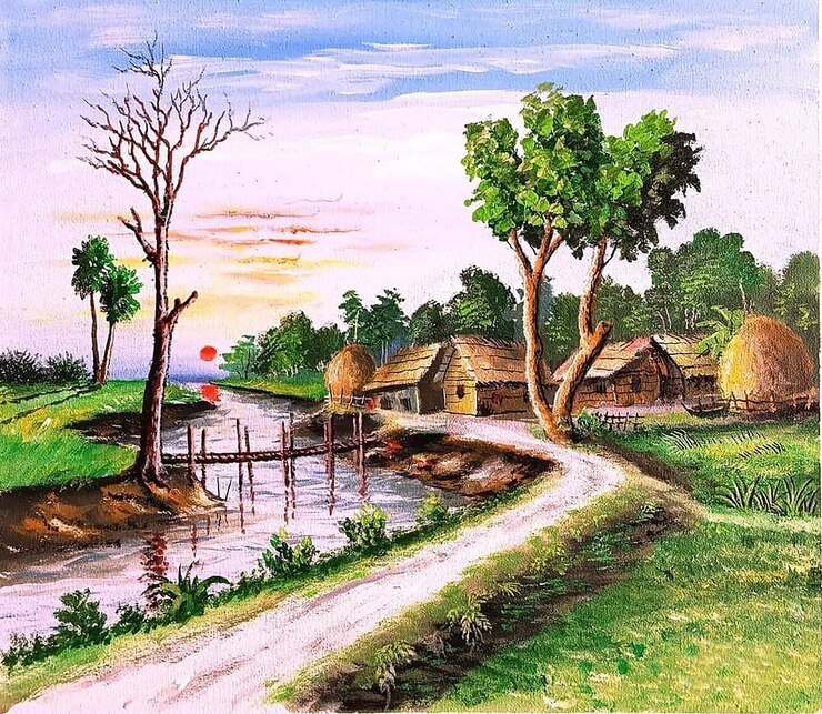 Imágenes dibujadas a mano del medio ambiente y la naturaleza de Bangladesh generadas por la IA