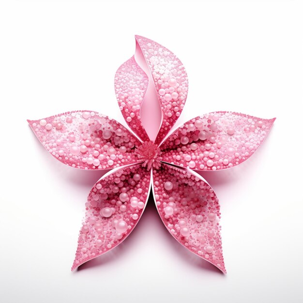 Foto imágenes de diseño floral de cinta rosa para el cáncer de mama imagen generada por ia