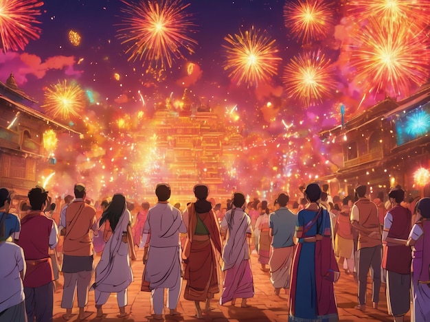 Imágenes de Diwali 2023 anime Imágenes de Diwali indio