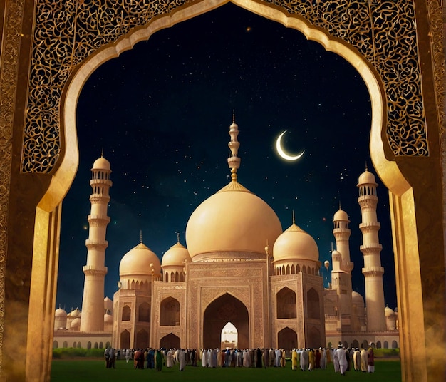 Foto imágenes de eid mubarak en 3d