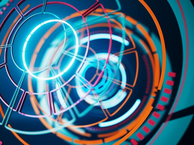 Imágenes de fondo en 3D tecnología de ilustración hitech renderizado en 3D