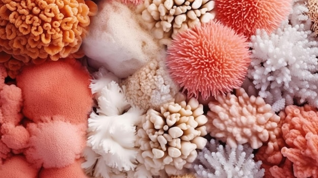 Imágenes de fondo de coral Colores naturales fondo brillante Ai generativo