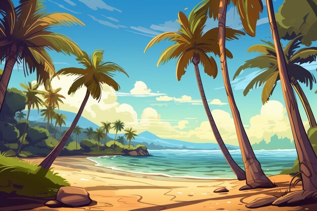 Imágenes de fondo y espacio de copia de dibujos animados de verano