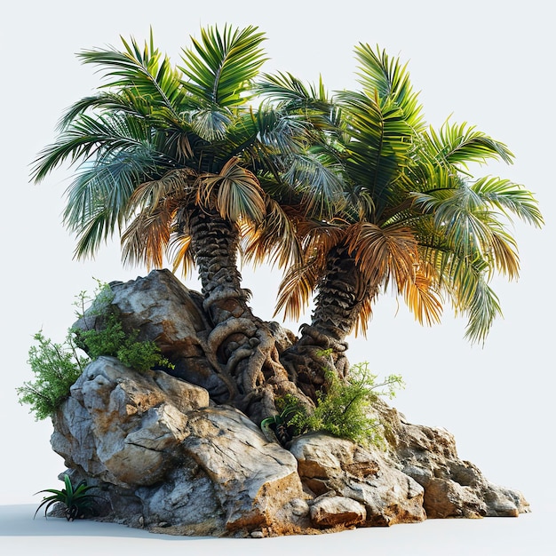 Imágenes de fondo de palmeras tropicales dibujadas en 3D