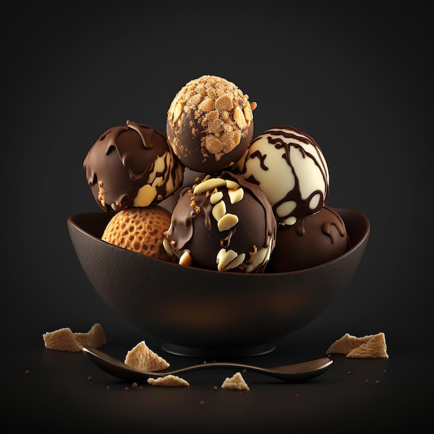 Imágenes de helado de chocolate con caramelo