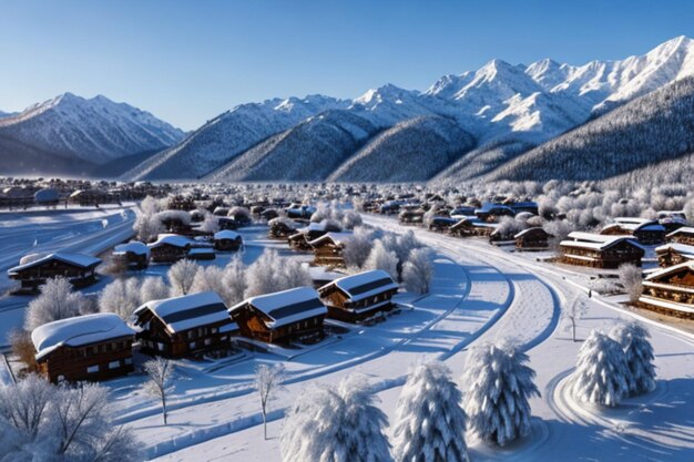 Foto imágenes de invierno de pueblos y ciudades de ai