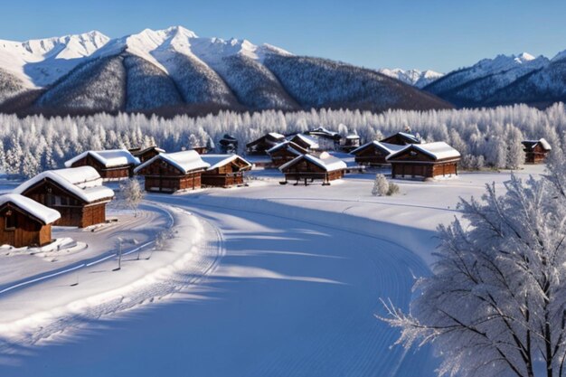 Foto imágenes de invierno de pueblos y ciudades de ai