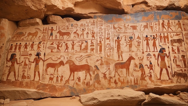 Foto imágenes de las pinturas rupestres jeroglíficos caracteres
