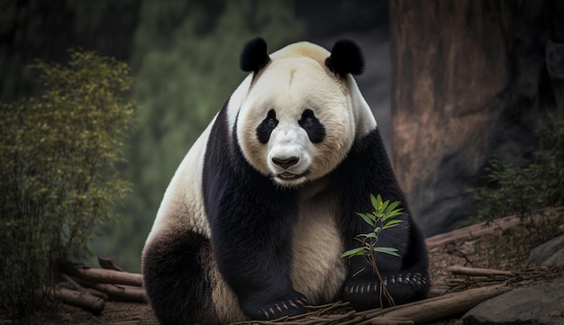 Imágenes prediseñadas de oso panda gigante arte generado por Ai transparente