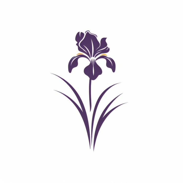 Foto imágenes prediseñadas de vector de silueta de iris minimalista