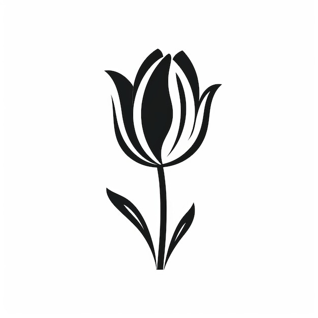 Imágenes Prediseñadas de Vector de silueta de tulipán minimalista
