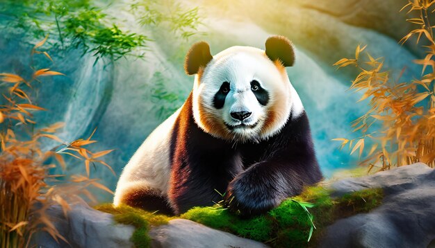 imágenes realistas de panda en la naturaleza hermoso animal como fondo