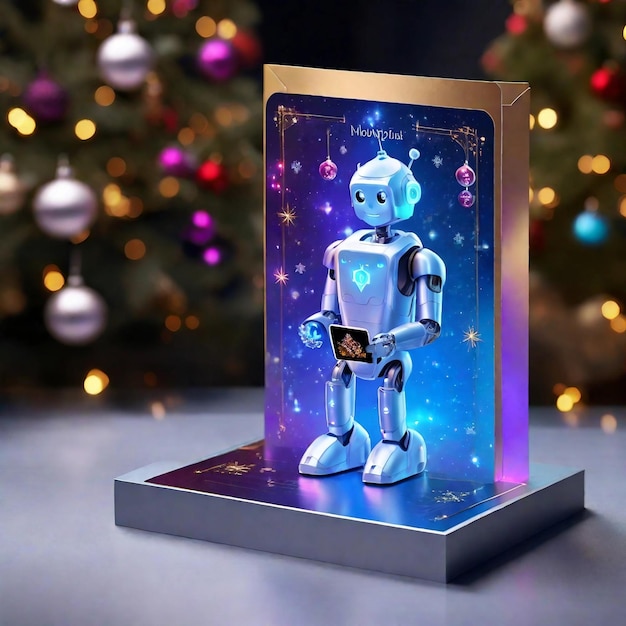 imágenes de robot de navidad generativo ai