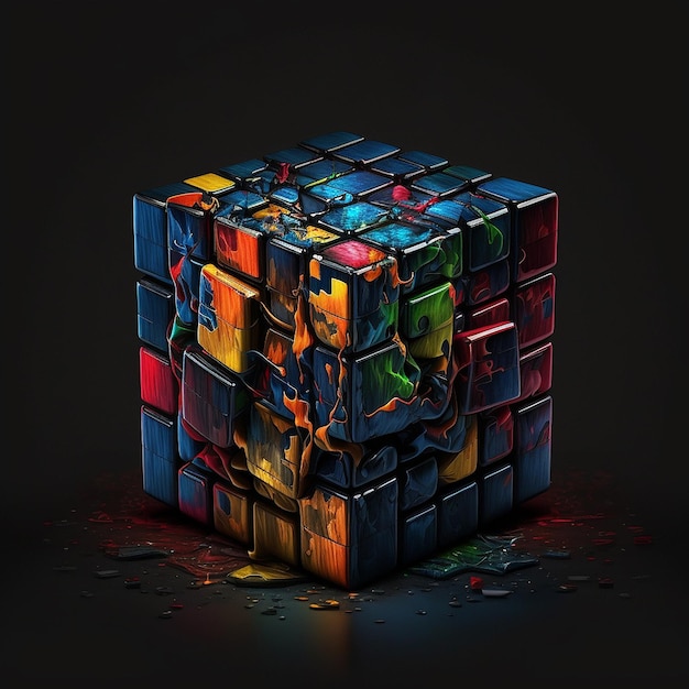 Imágenes de rompecabezas de cubos imposibles de rubik coloridos Arte generado por IA