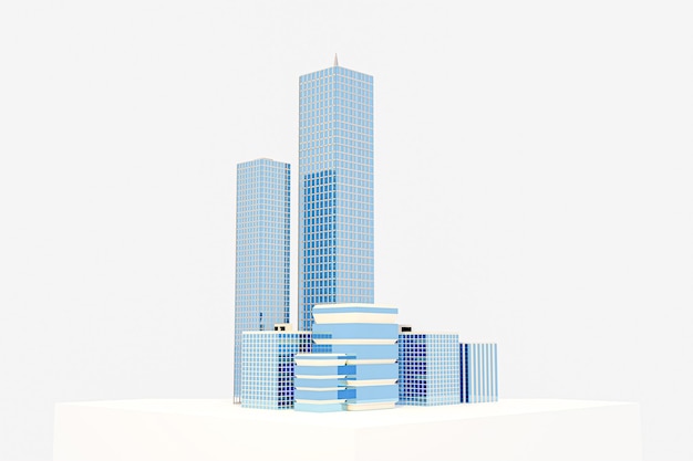 Imagens 3D de edifícios podem ser usadas para acompanhar as imagens promocionais da cidade.