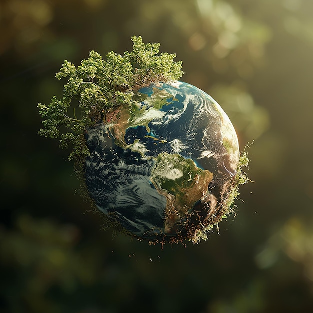 Imagens 3D do Dia Internacional da Mãe Terra para aumentar a conscientização sobre a proteção da natureza