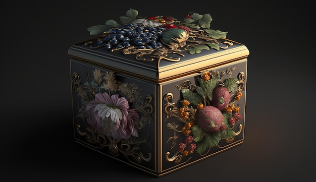Imagens coloridas de caixas decorativas de caixão de latão francês Imagem gerada por IA