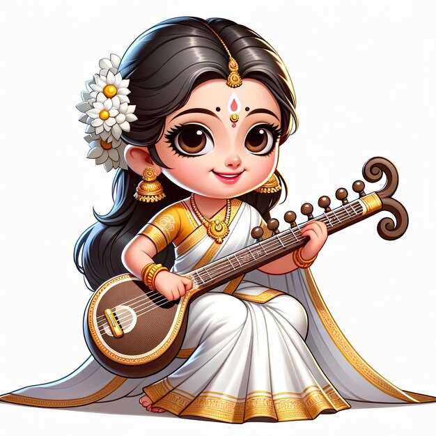 Imagens da deusa hindu saraswasti