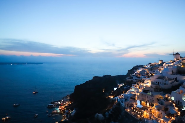 Imagens da paisagem de Oia, Santorini