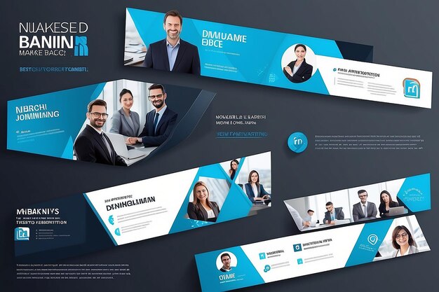 Imagens de banner do LinkedIn, fundo do LinkedIn, modelo de design de foto de capa da agência de marketing digital