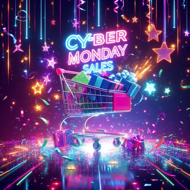 Foto imagens de fundo de cyber monday post de cyber monday banner de venda de cyber monday