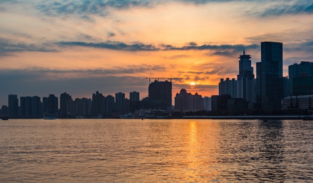 Imagens de fundo de edifícios e rios em Xangai, o Bund