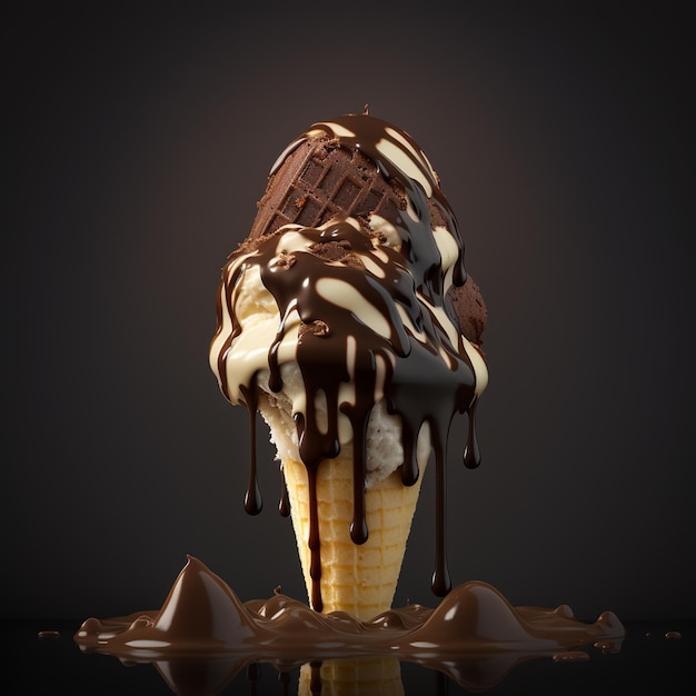 imagens de ilustração de caramelo de sorvete de chocolate