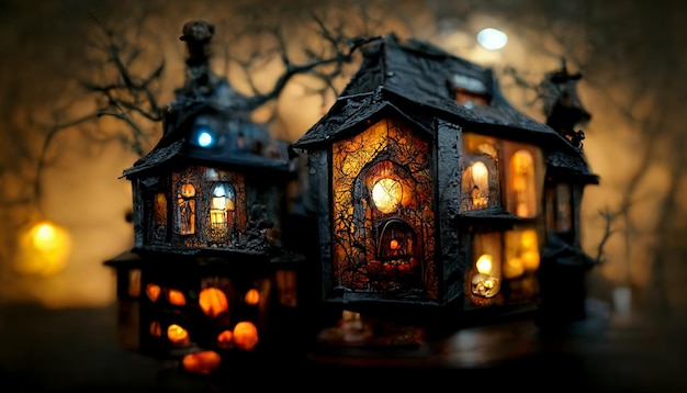 Imagens de noite de halloween realista illustrat.Halloween para papel de parede ou tela de computador.