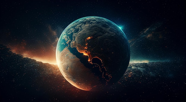 Imagens de planetas imaginários para sua imagem cósmica gerada por Ai