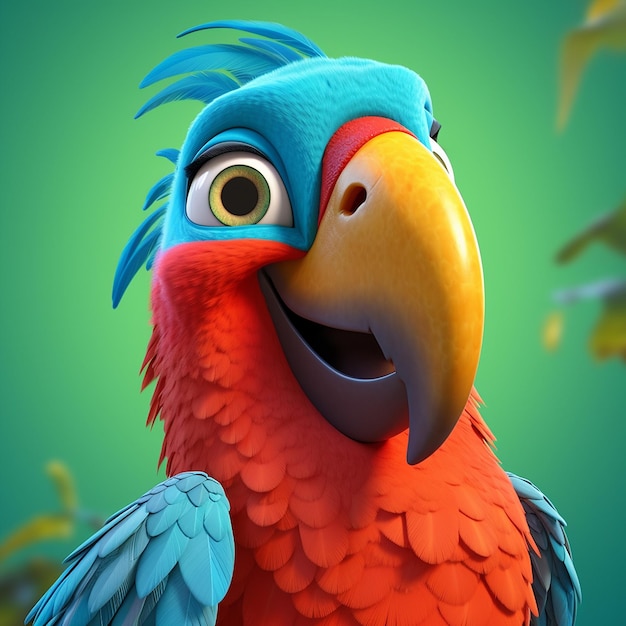 Imagens muito bonitas de papagaios de cabelo azul e vermelho Generative AI