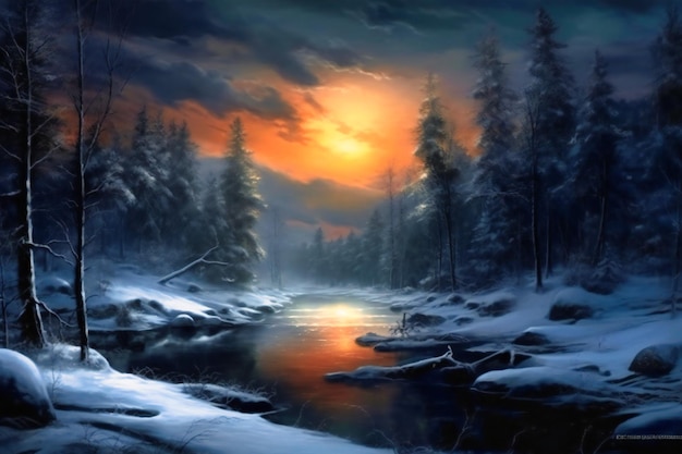 Imagens noturnas de inverno
