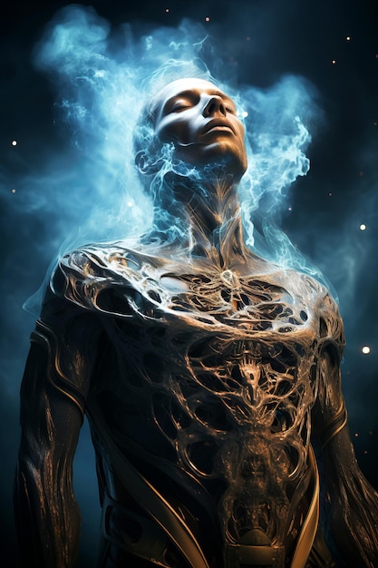 Imagens relacionadas a experiências fora do corpo Visualização do espírito deixando o corpo humano