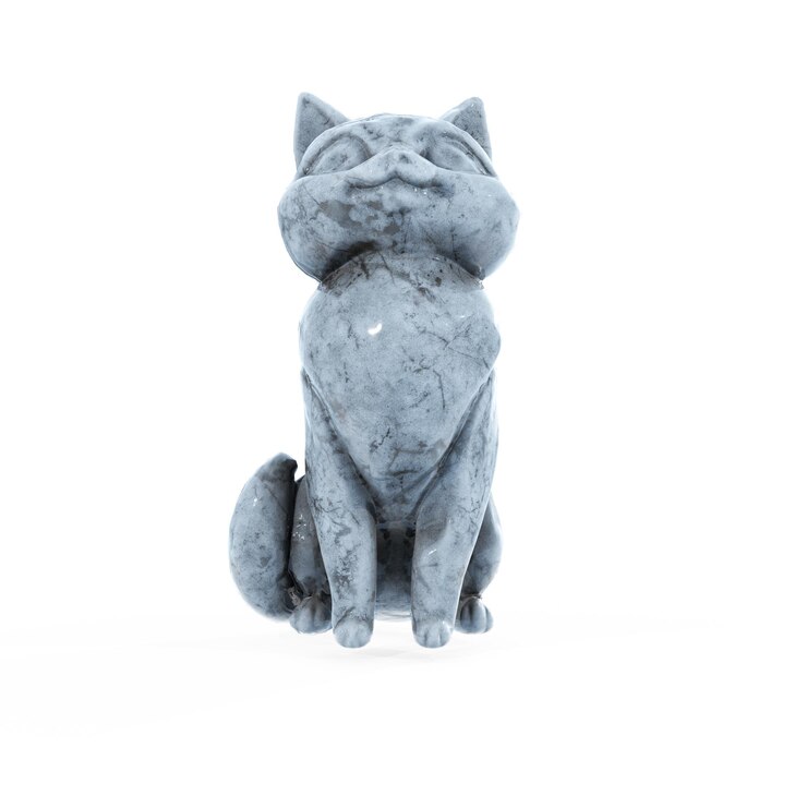 Foto imagens renderizadas em 3d da estátua do gato