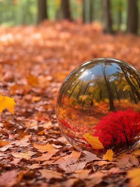 Imagina una bola de cristal con piedras rojas.