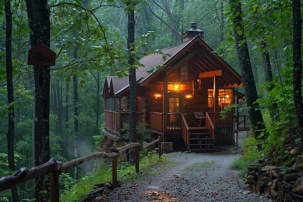 Foto imagina una escapada romántica a una cabaña aislada