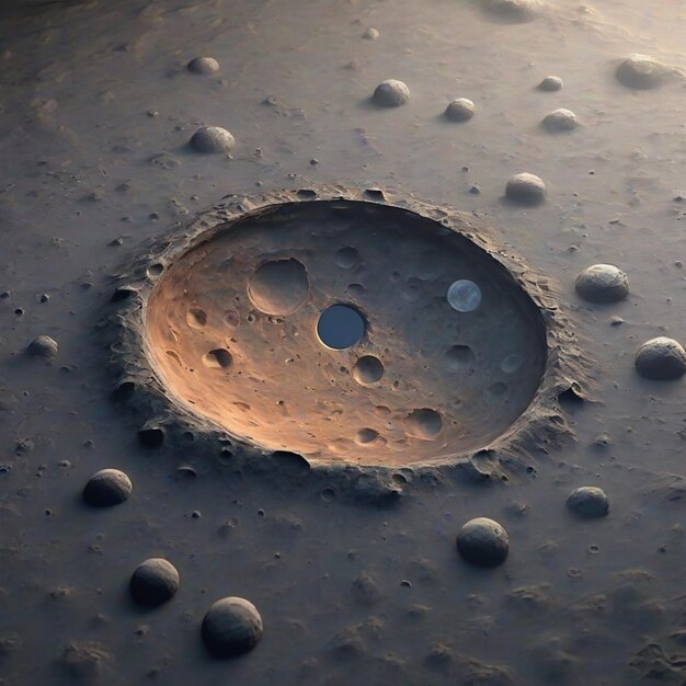Foto imagina una luna brillante con cráteres simplificados