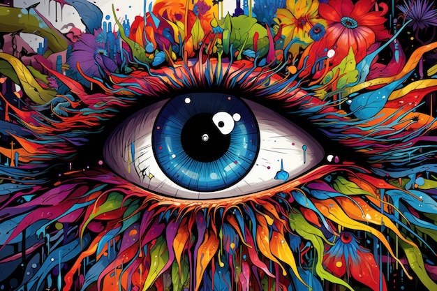 Imaginativo y colorido arte de los ojos Generar Ai